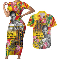 Personalized Ghana Kwame Nkrumah Memorial Day Couples Matching Short Sleeve Bodycon Dress and Hawaiian Shirt With Mausoleum - Wonder Print Shop