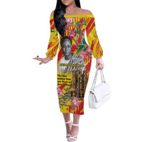 Personalized Ghana Kwame Nkrumah Memorial Day Family Matching Off The Shoulder Long Sleeve Dress and Hawaiian Shirt With Mausoleum - Wonder Print Shop