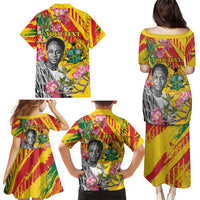 Personalized Ghana Kwame Nkrumah Memorial Day Family Matching Puletasi and Hawaiian Shirt With Mausoleum - Wonder Print Shop