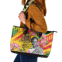 Personalized Ghana Kwame Nkrumah Memorial Day Leather Tote Bag With Mausoleum - Wonder Print Shop