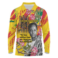 Personalized Ghana Kwame Nkrumah Memorial Day Long Sleeve Polo Shirt With Mausoleum - Wonder Print Shop