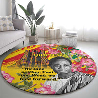 Personalized Ghana Kwame Nkrumah Memorial Day Round Carpet With Mausoleum - Wonder Print Shop