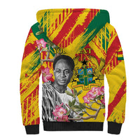 Personalized Ghana Kwame Nkrumah Memorial Day Sherpa Hoodie With Mausoleum - Wonder Print Shop