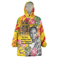 Personalized Ghana Kwame Nkrumah Memorial Day Wearable Blanket Hoodie With Mausoleum - Wonder Print Shop