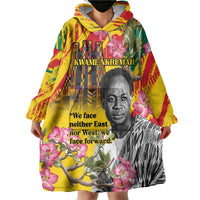 Personalized Ghana Kwame Nkrumah Memorial Day Wearable Blanket Hoodie With Mausoleum - Wonder Print Shop