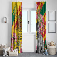 Personalized Ghana Kwame Nkrumah Memorial Day Window Curtain With Mausoleum - Wonder Print Shop