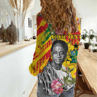 Personalized Ghana Kwame Nkrumah Memorial Day Women Casual Shirt With Mausoleum - Wonder Print Shop