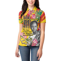 Personalized Ghana Kwame Nkrumah Memorial Day Women Polo Shirt With Mausoleum - Wonder Print Shop