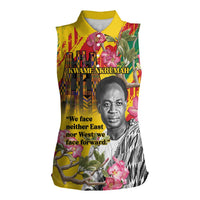 Personalized Ghana Kwame Nkrumah Memorial Day Women Sleeveless Polo Shirt With Mausoleum - Wonder Print Shop