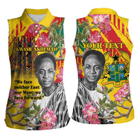 Personalized Ghana Kwame Nkrumah Memorial Day Women Sleeveless Polo Shirt With Mausoleum - Wonder Print Shop