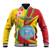 Personalized Mali Independence Day Baseball Jacket Coat Of Arms With Hibiscus Sabdariffa - Wonder Print Shop