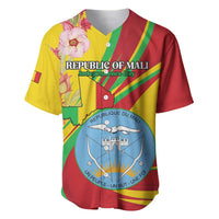 Personalized Mali Independence Day Baseball Jersey Coat Of Arms With Hibiscus Sabdariffa - Wonder Print Shop
