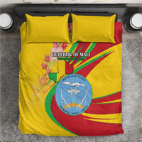 Mali Independence Day Bedding Set Coat Of Arms With Hibiscus Sabdariffa - Wonder Print Shop