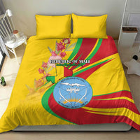 Mali Independence Day Bedding Set Coat Of Arms With Hibiscus Sabdariffa - Wonder Print Shop