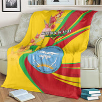 Mali Independence Day Blanket Coat Of Arms With Hibiscus Sabdariffa - Wonder Print Shop