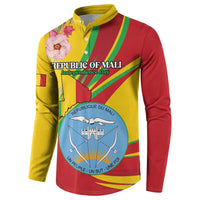 Personalized Mali Independence Day Button Sweatshirt Coat Of Arms With Hibiscus Sabdariffa - Wonder Print Shop