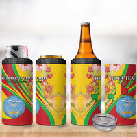 Personalized Mali Independence Day 4 in 1 Can Cooler Tumbler Coat Of Arms With Hibiscus Sabdariffa - Wonder Print Shop