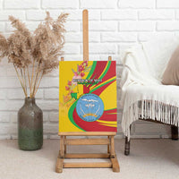 Mali Independence Day Canvas Wall Art Coat Of Arms With Hibiscus Sabdariffa - Wonder Print Shop