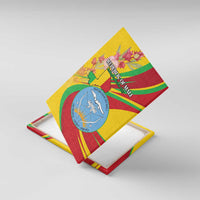 Mali Independence Day Canvas Wall Art Coat Of Arms With Hibiscus Sabdariffa - Wonder Print Shop