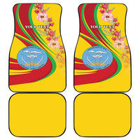 Mali Independence Day Car Mats Coat Of Arms With Hibiscus Sabdariffa - Wonder Print Shop