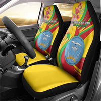Mali Independence Day Car Seat Cover Coat Of Arms With Hibiscus Sabdariffa - Wonder Print Shop
