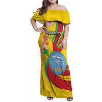 Personalized Mali Independence Day Family Matching Off Shoulder Maxi Dress and Hawaiian Shirt Coat Of Arms With Hibiscus Sabdariffa - Wonder Print Shop