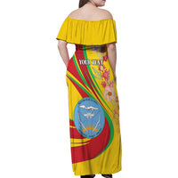 Personalized Mali Independence Day Family Matching Off Shoulder Maxi Dress and Hawaiian Shirt Coat Of Arms With Hibiscus Sabdariffa - Wonder Print Shop