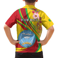 Personalized Mali Independence Day Family Matching Short Sleeve Bodycon Dress and Hawaiian Shirt Coat Of Arms With Hibiscus Sabdariffa - Wonder Print Shop