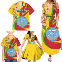 Personalized Mali Independence Day Family Matching Summer Maxi Dress and Hawaiian Shirt Coat Of Arms With Hibiscus Sabdariffa - Wonder Print Shop