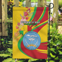 Mali Independence Day Garden Flag Coat Of Arms With Hibiscus Sabdariffa - Wonder Print Shop