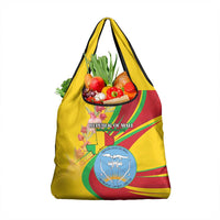 Mali Independence Day Grocery Bag Coat Of Arms With Hibiscus Sabdariffa - Wonder Print Shop