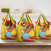 Mali Independence Day Grocery Bag Coat Of Arms With Hibiscus Sabdariffa - Wonder Print Shop