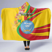 Mali Independence Day Hooded Blanket Coat Of Arms With Hibiscus Sabdariffa - Wonder Print Shop