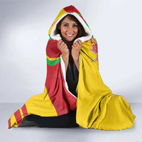 Mali Independence Day Hooded Blanket Coat Of Arms With Hibiscus Sabdariffa - Wonder Print Shop
