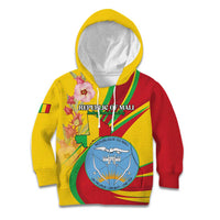 Personalized Mali Independence Day Kid Hoodie Coat Of Arms With Hibiscus Sabdariffa - Wonder Print Shop