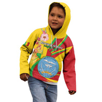 Personalized Mali Independence Day Kid Hoodie Coat Of Arms With Hibiscus Sabdariffa - Wonder Print Shop