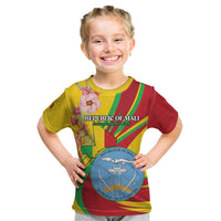 Personalized Mali Independence Day Kid T Shirt Coat Of Arms With Hibiscus Sabdariffa - Wonder Print Shop