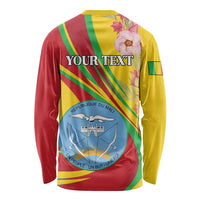 Personalized Mali Independence Day Long Sleeve Shirt Coat Of Arms With Hibiscus Sabdariffa - Wonder Print Shop
