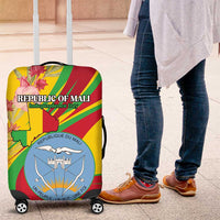 Mali Independence Day Luggage Cover Coat Of Arms With Hibiscus Sabdariffa - Wonder Print Shop