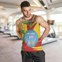 Personalized Mali Independence Day Men Tank Top Coat Of Arms With Hibiscus Sabdariffa - Wonder Print Shop