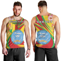 Personalized Mali Independence Day Men Tank Top Coat Of Arms With Hibiscus Sabdariffa - Wonder Print Shop