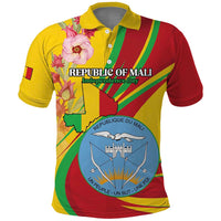 Personalized Mali Independence Day Polo Shirt Coat Of Arms With Hibiscus Sabdariffa - Wonder Print Shop