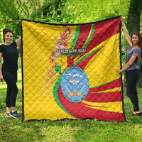 Mali Independence Day Quilt Coat Of Arms With Hibiscus Sabdariffa - Wonder Print Shop