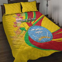 Mali Independence Day Quilt Bed Set Coat Of Arms With Hibiscus Sabdariffa - Wonder Print Shop