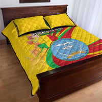 Mali Independence Day Quilt Bed Set Coat Of Arms With Hibiscus Sabdariffa - Wonder Print Shop