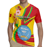 Personalized Mali Independence Day Rugby Jersey Coat Of Arms With Hibiscus Sabdariffa - Wonder Print Shop