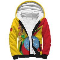 Personalized Mali Independence Day Sherpa Hoodie Coat Of Arms With Hibiscus Sabdariffa - Wonder Print Shop