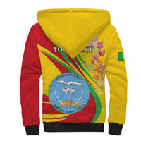 Personalized Mali Independence Day Sherpa Hoodie Coat Of Arms With Hibiscus Sabdariffa - Wonder Print Shop