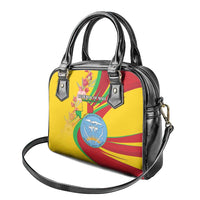 Mali Independence Day Shoulder Handbag Coat Of Arms With Hibiscus Sabdariffa - Wonder Print Shop