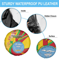 Mali Independence Day Spare Tire Cover Coat Of Arms With Hibiscus Sabdariffa - Wonder Print Shop